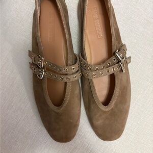 Steve Madden Brown Double Strap Flats